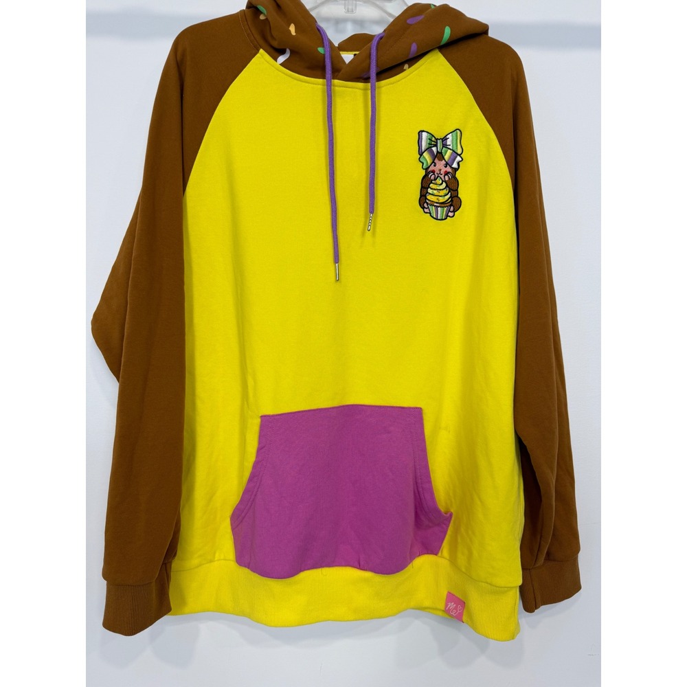 Moriah Elizabeth Georgie the Monkey Hoodie XL Yellow Brown Juniper Pullover
